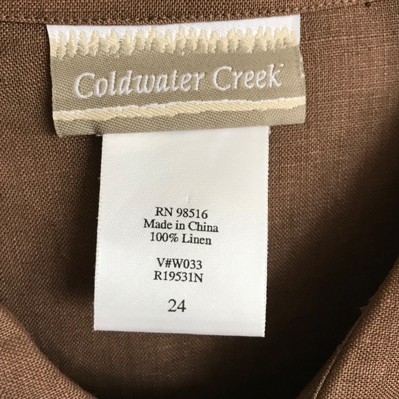 COLDWATER CREEK Linen Tunic Brown Long Sleeve Duster Jacket Women’s Plus Size 24 - Picture 8 of 16